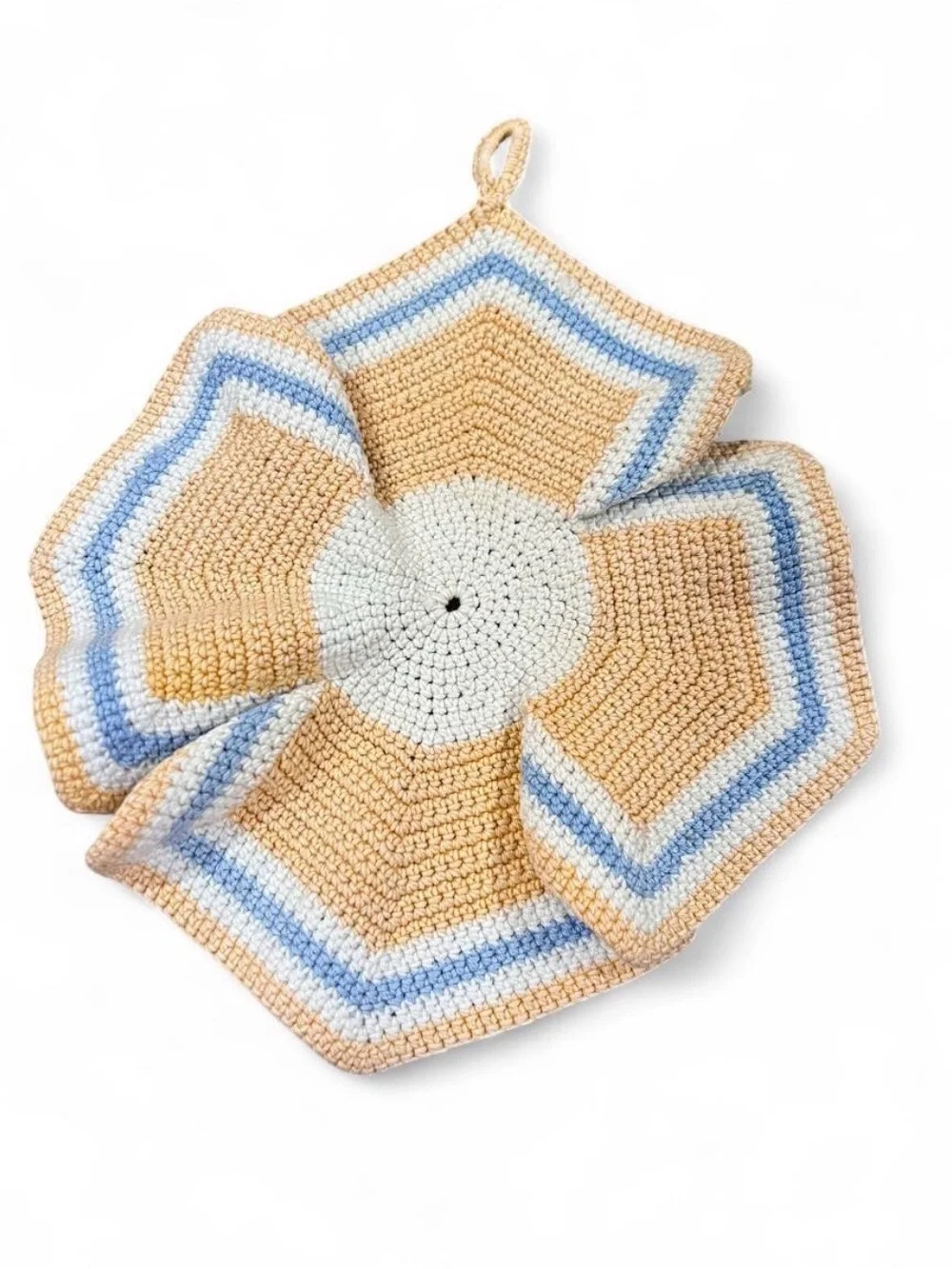 Handmade Crocheted 12 point star Star Potholder doily -
